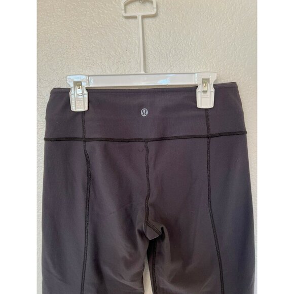 Lululemon Cropped Leggings Women Size 4 High-Rise Stretch Nylon/Spandex Black - Picture 4 of 6